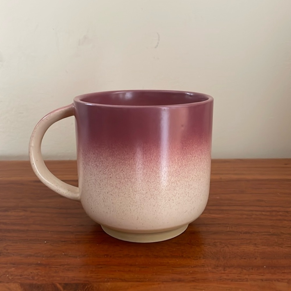 Boho dipped ombré mauve pink cream coffee mug